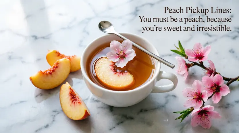 Cheesy Peach Pickup Lines